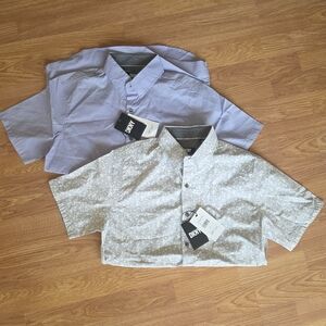 DKNY Men's Button Down Size S NWT 2 Shirts - Lavender and Gray